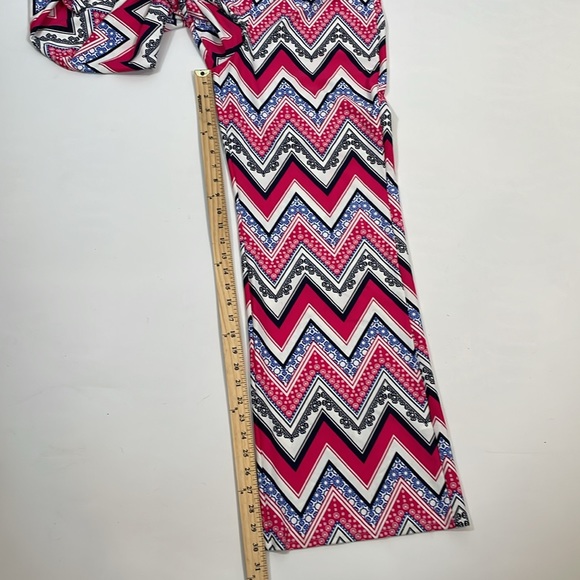 Jude Connally Pants Size M Pink And Navy Print Wide Leg Pull On EUC - Picture 6 of 7